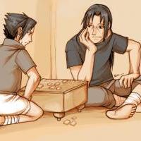 Sasuke-kun and Itachi-san playing shogi